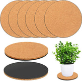 Venyat cork plant coaster set nude finish protects surfaces with a natural look.