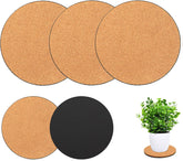 Venyat cork plant coasters close-up showing natural texture and floor protection.