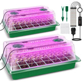 Verdenu seed starter tray with grow light setup for indoor germination and visibility.