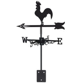 VESTCDF rooster weather vane on the roof shows wind direction with rustic charm.