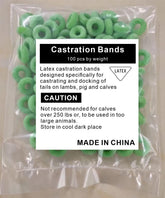 VET.PLUS latex castration rings green packaging, 100 pieces, ready for farm use