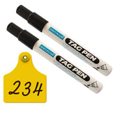 VET.PLUS ear tag marking pen ink close-up showing durable marks on TPU tags