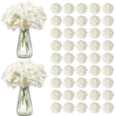 VEVOR 105-piece white silk hydrangea bulk with 27 petals for long-lasting centerpieces.