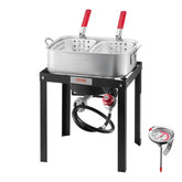 VEVOR 18 Qt fish and wing fryer with dual baskets for multitasking outdoors