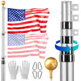 VEVOR 20ft telescoping flag pole kit ready for outdoor display