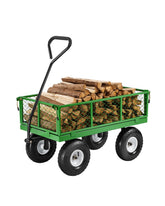 VEVOR 680-lb steel garden cart on wheels with 10-inch tires for heavy outdoor hauling