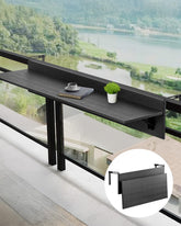 VEVOR balcony hanging table assembled on railing, sturdy 315x12 inch dining surface for meals and light work
