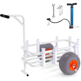 VEVOR beach fishing cart with aluminum frame resists rust by the sea.
