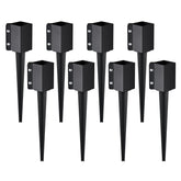 VEVOR fence post anchor 8-pack side view demonstrates solid steel strength for sturdy fencing