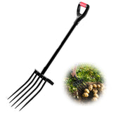 VEVOR garden fork with 5 tines and metal handle for durable digging and long use