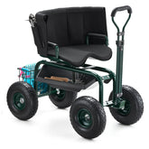 VEVOR garden seat with wheels on 10in tires for smooth rides on uneven terrain