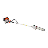VEVOR gas pole saw engine focus highlighting powerful cutting capability for quick pruning.