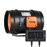 VEVOR inline duct fan front angle for compact cooling and ventilation.