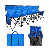 VEVOR portable folding bench blue backrest for comfortable sideline seating