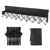VEVOR portable folding bench with 8 seats and backrest for sideline comfort.