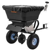 VEVOR tow-behind spreader with 9.8 ft width for precise seed and fertilizer coverage