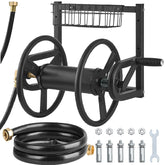 VEVOR wall-mounted hose reel with brass fittings for leak-free outdoor use