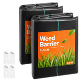 VEVOR weed barrier fabric 3x50ft roll blocks sunlight to curb weeds.