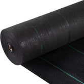 VEVOR weed barrier landscape fabric roll demonstrates durable 5 oz weave for garden weed control.