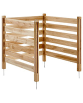 VEVOR wood privacy fence 36x36 three-panel layout blocks view of outdoor units and boosts garden aesthetics