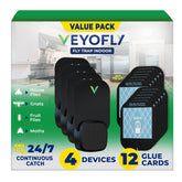 VEYOFLY indoor fly trap front view with wall-directed light for discreet use