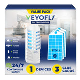 VEYOFLY fruit fly trap indoor device with glue cards captures pests discreetly