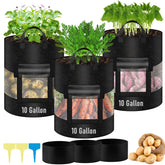 VICAMB 3-pack 10-gallon grow bags showing 360° visibility to monitor growth easily