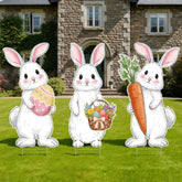 Vicenpal bunny egg yard sign with vibrant colors enhances curb appeal for Easter outdoor decor