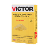Victor Poison Moleworms real-earthworm appearance attracts moles in underground runs.