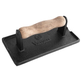 Victoria cast iron panini press top view for even heat distribution