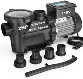 Vidapool In/Above Ground Pool Pump front view showing high flow performance for efficient circulation.