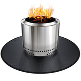 Viesembo 38-inch round firepit mat protects deck from embers and heat.