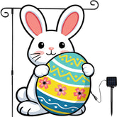 VIHOSE Easter garden flag with a glowing bunny design for outdoor spaces.