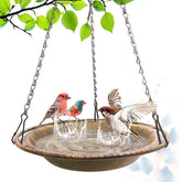 VIHSIPR hanging bird bath with chains for effortless outdoor bird gathering