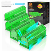 ViKert 4-pack humane mouse traps, top view, ready for discreet placement