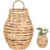 VINAHAND water hyacinth wall basket hanging for rustic entryway organization