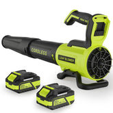 Vinchest cordless leaf blower with 2x4Ah batteries for quick yard cleanup