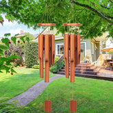 Vinsot bamboo wind chimes 30 inches left view creates calm outdoor ambience