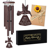 Violinak retirement wind chime with hummingbird for outdoor porch decor and farewell