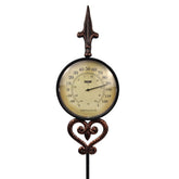 VIOYOUNS cast iron thermometer decorative garden stake for outdoor spaces