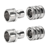 VIPRUSH stainless steel quick connect set assembled, optimized for durable outdoor watering.