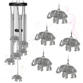 Virekm elephant decor wind chime enhances outdoor ambiance with lucky symbolism