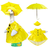 VireoSpire porch goose outfit on a 23-inch statue with raincoat for yard charm.