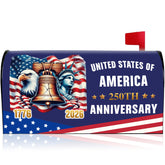 VISSTREE 250th Anniversary magnetic mailbox cover on display with eagle and flag.