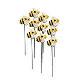 VIVIANYO HD bee garden stake with a yellow bee perched on a stem for outdoor decor.