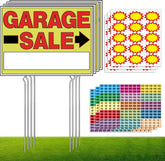Vividsphere garage sale signs 4-pack double-sided for high visibility and yard traffic
