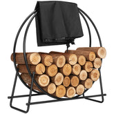VIVOHOME 32in log rack hoop ready for indoor or outdoor storage.