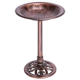 VIVOHOME outdoor pedestal bird bath with bronze finish providing weather resistance for year-round use