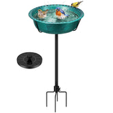 VIVOHOME bird bath with solar fountain attracts birds with a sun-powered fountain.