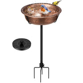 VIVOHOME bird bath with solar fountain outdoors showing the bronze finish and gentle spray.
